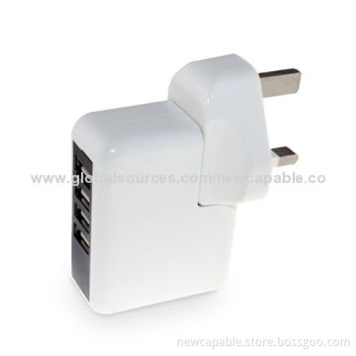 Four USB Travel Charger, 100 to 240V AC, 50/60Hz Input